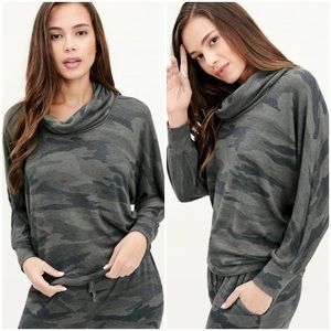 Splendid Supersoft Camo Cowl Pullover